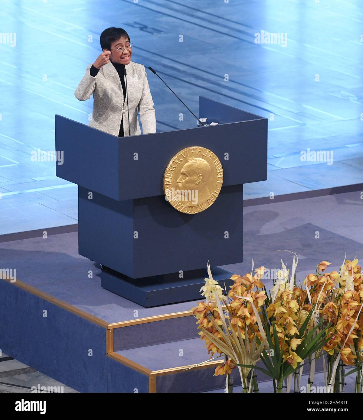 Oslo, Norway. 10th Dec, 2021. Nobel Peace Prize laureate Filipino ...