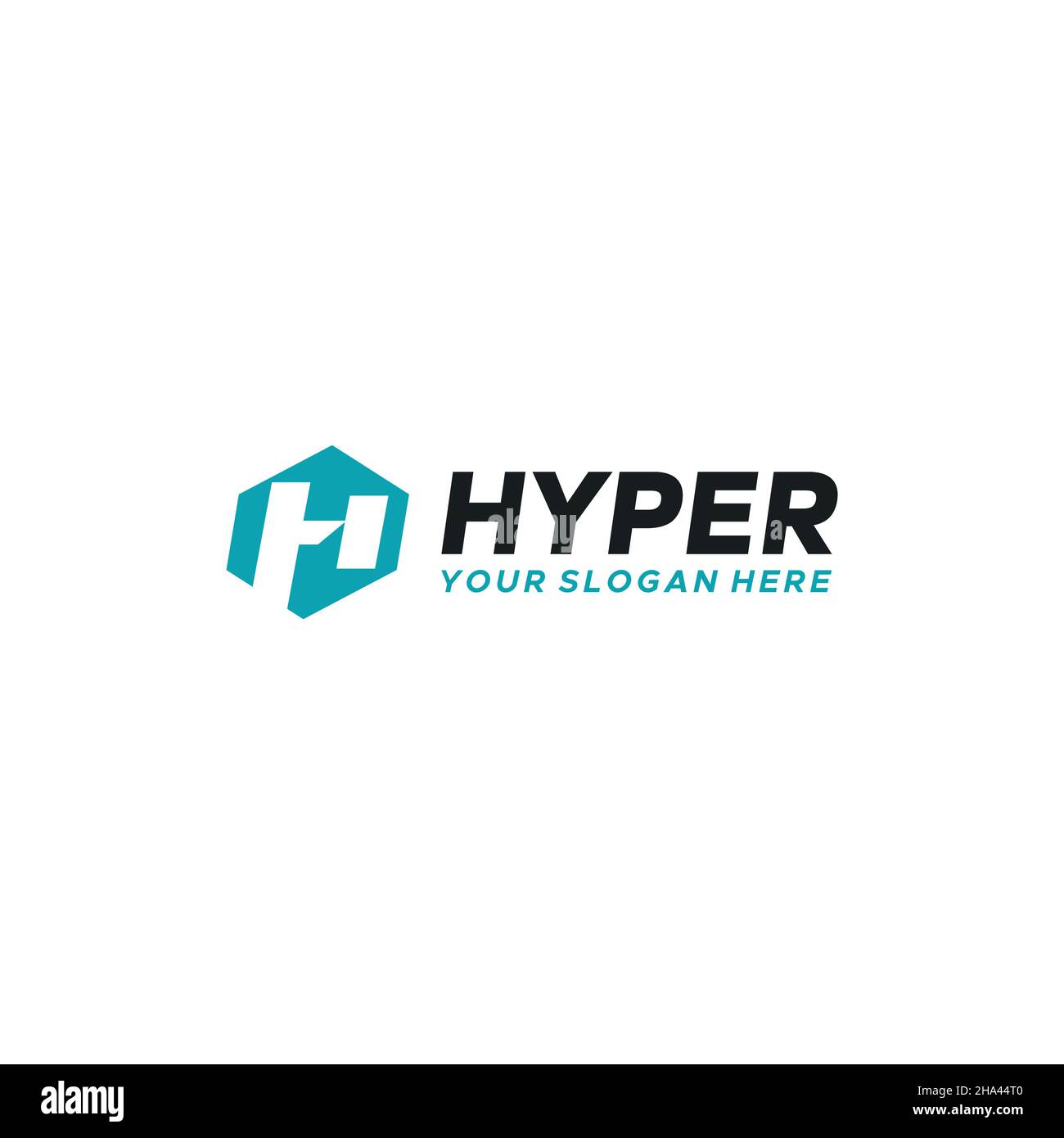 Flat letter mark initial HYPER hexagon logo design Stock Vector