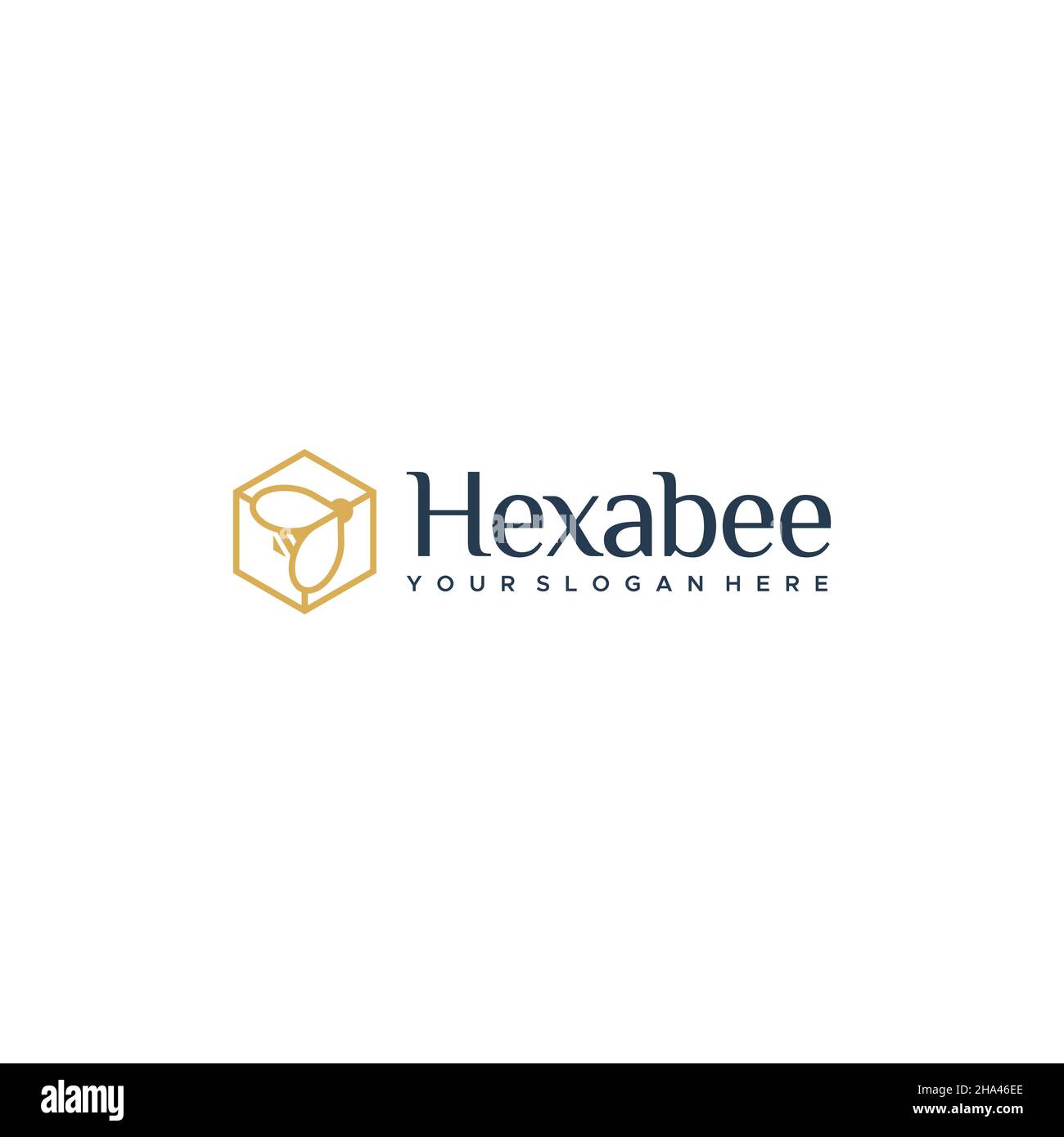Modern flat letter mark HEXABEE Logo design Stock Vector