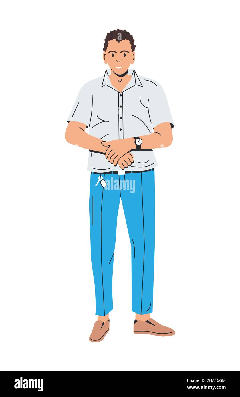 Happy Man in Casual Clothes Isolated Stock Vector Image & Art - Alamy