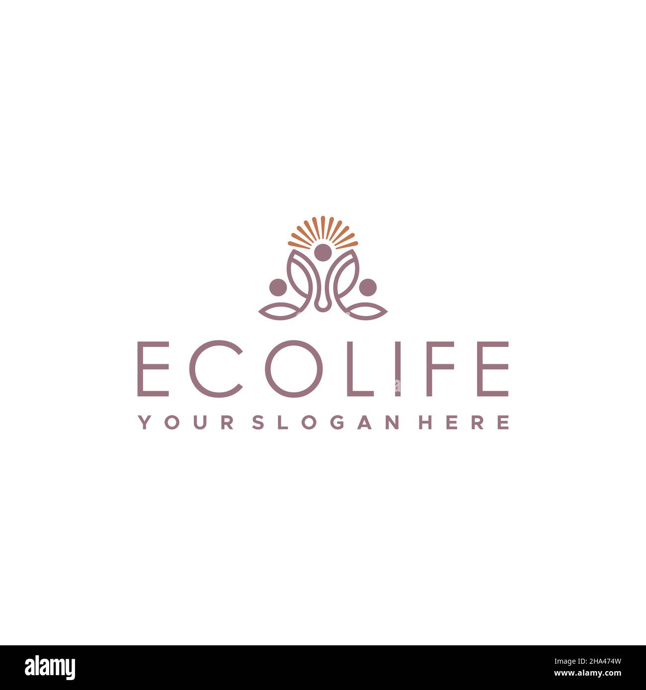 Modern flat letter mark ECO LIFE logo design Stock Vector