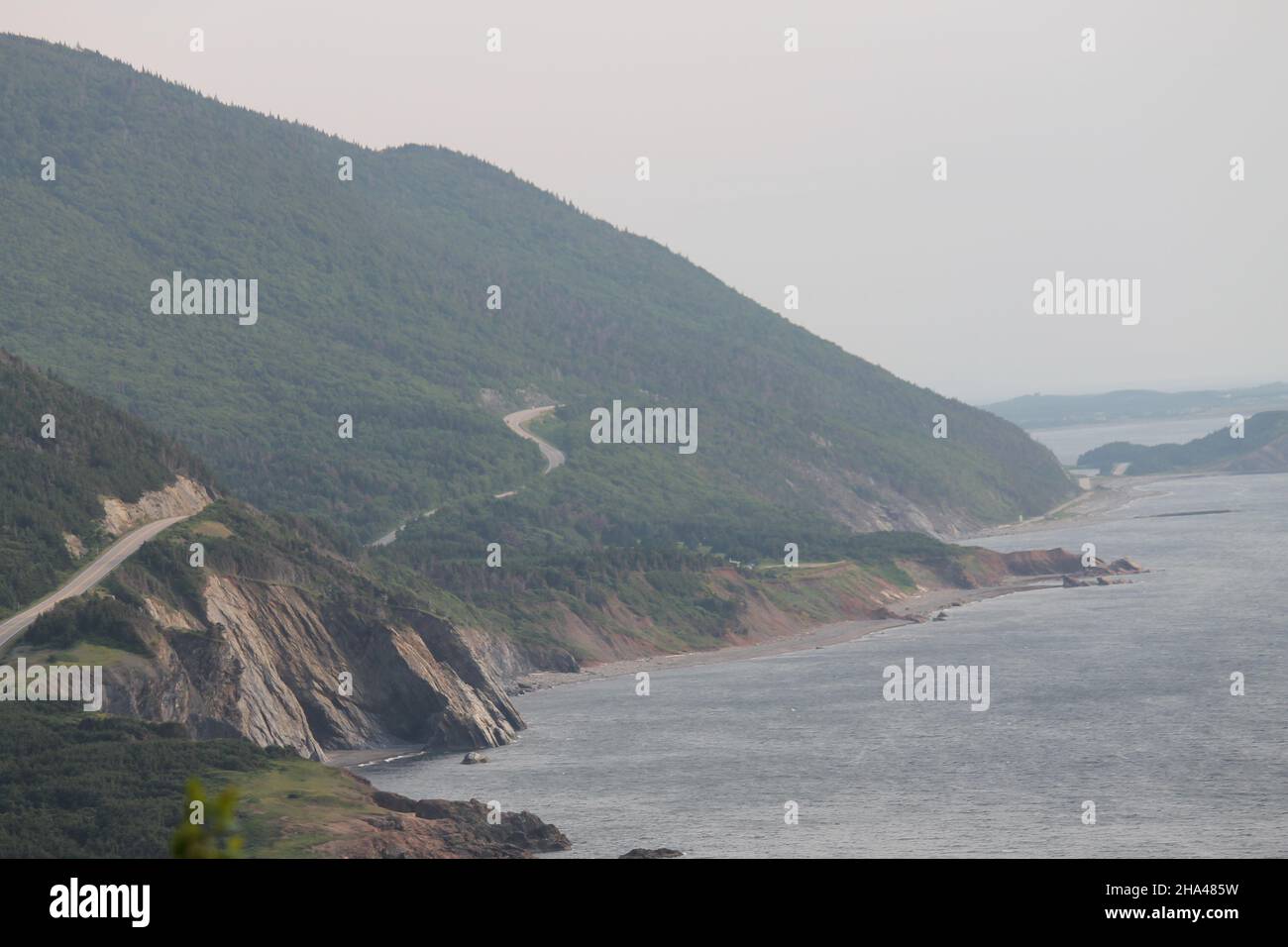 Scenic view of the Cabot Trail Road surrounded by lush green nature on ...