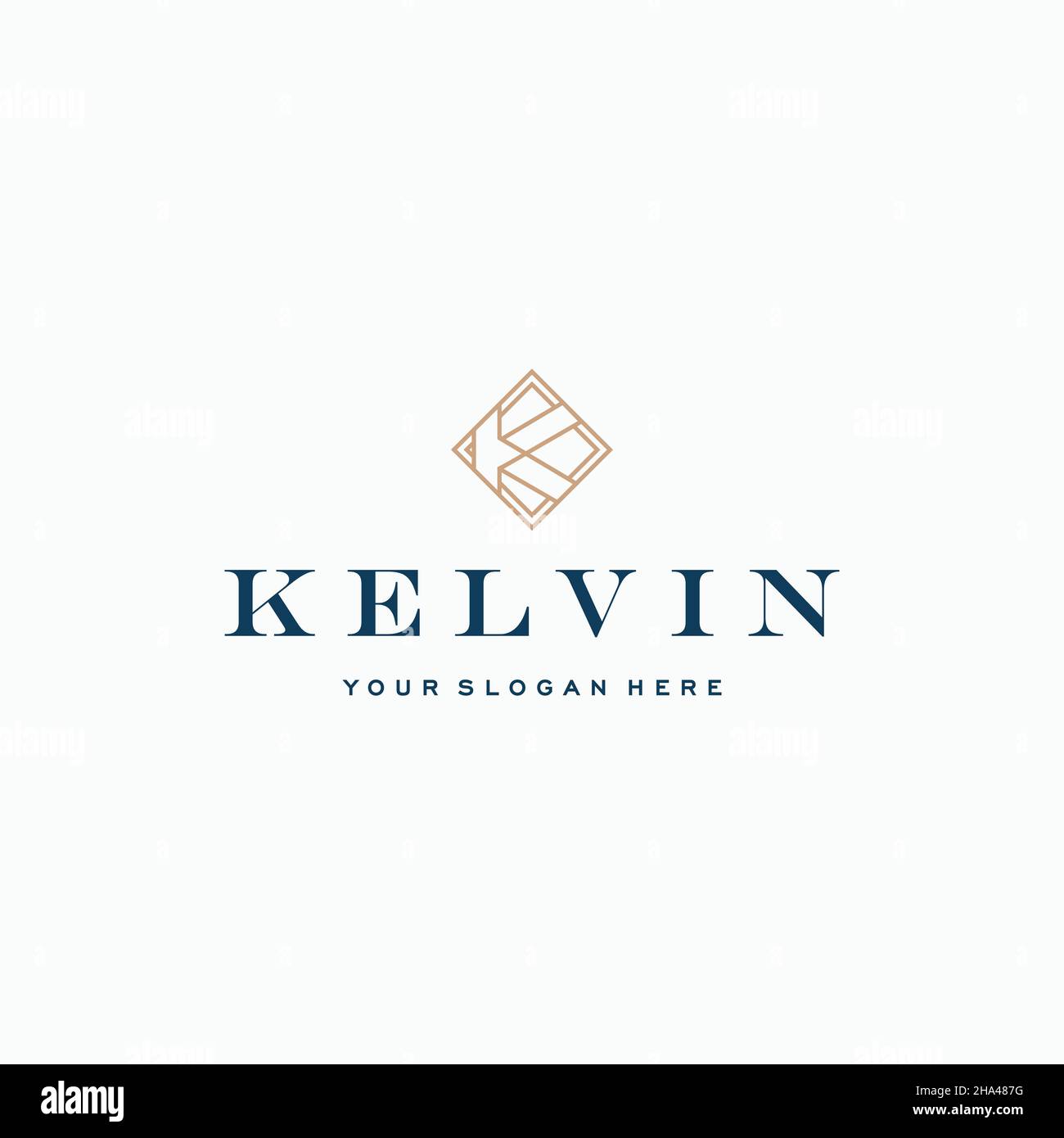 Flat letter mark initial K KELVIN logo design Stock Vector