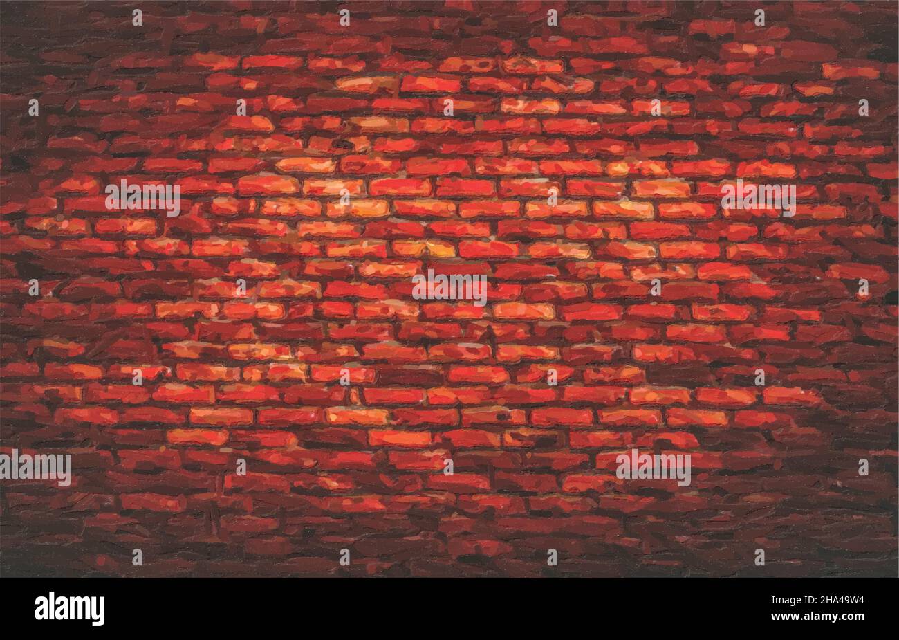 Red brickwork pastel oil watercolor vector eps Stock Vector