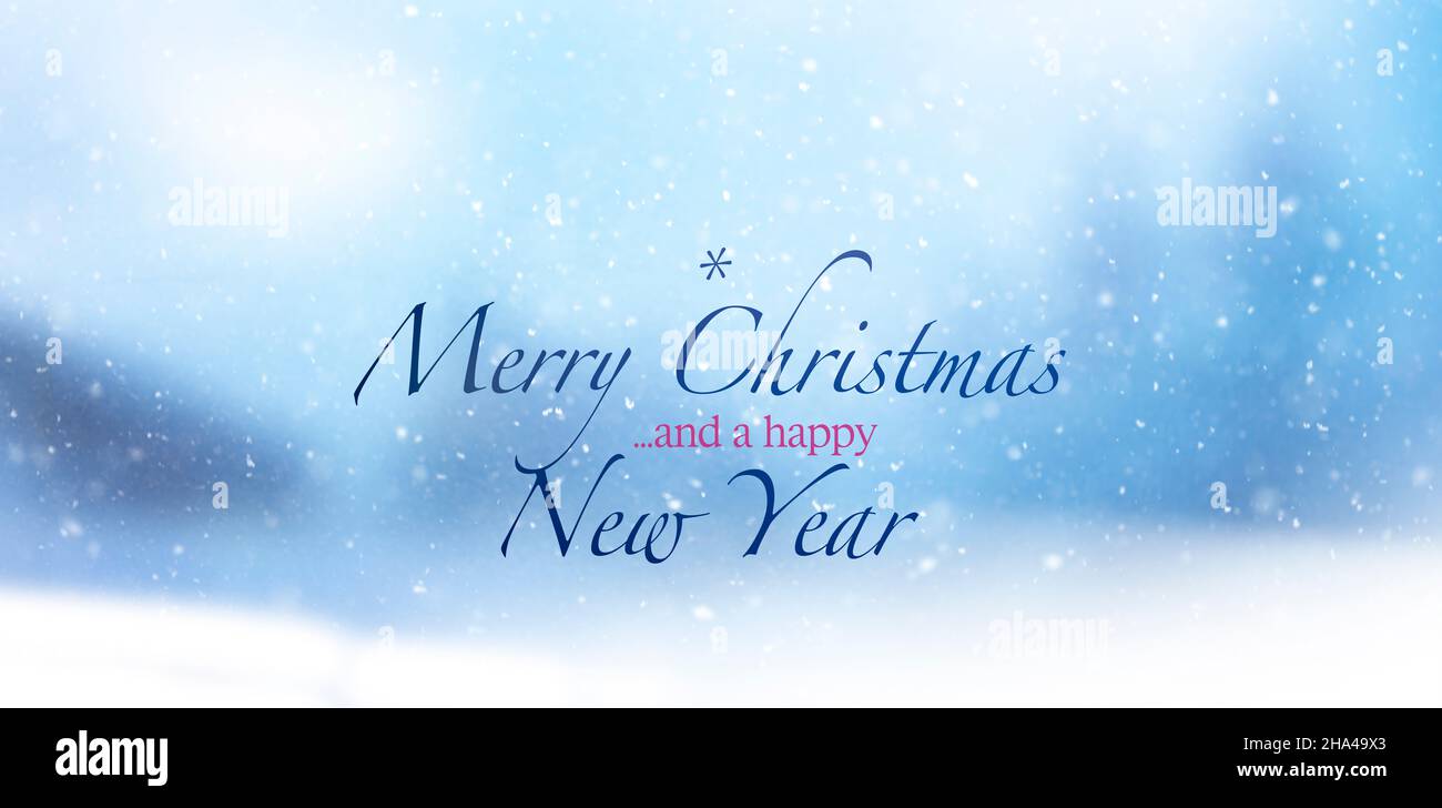 christmas card,lettering merry christmas and a happy new year Stock Photo