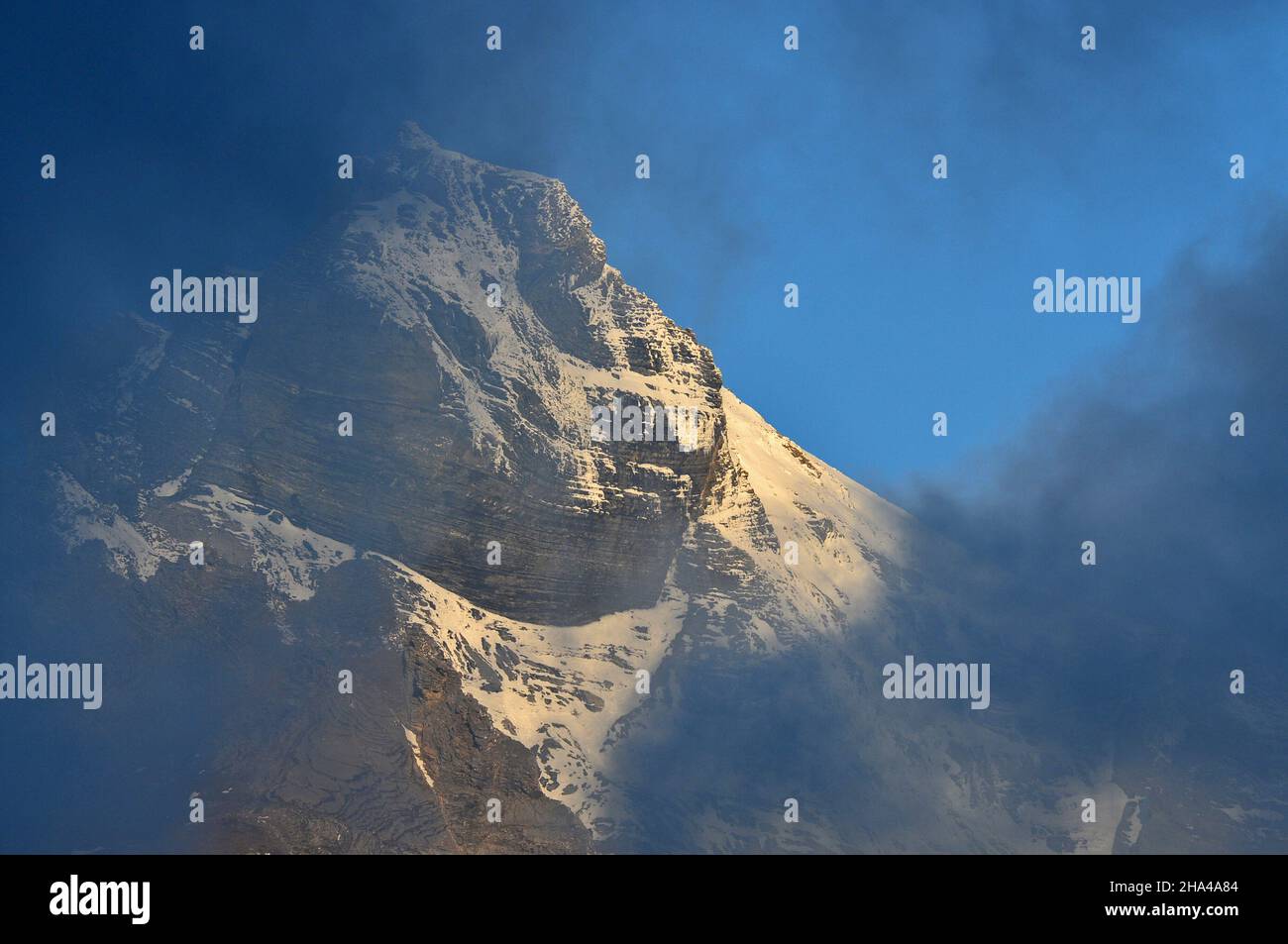 bad weather in the high mountains,bernese alps,ovronnaz,valais,switzerland Stock Photo