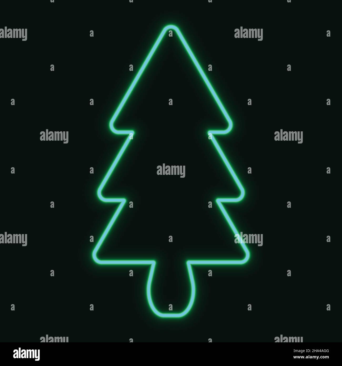 Bright neon sign christmas tree Stock Vector Images - Alamy