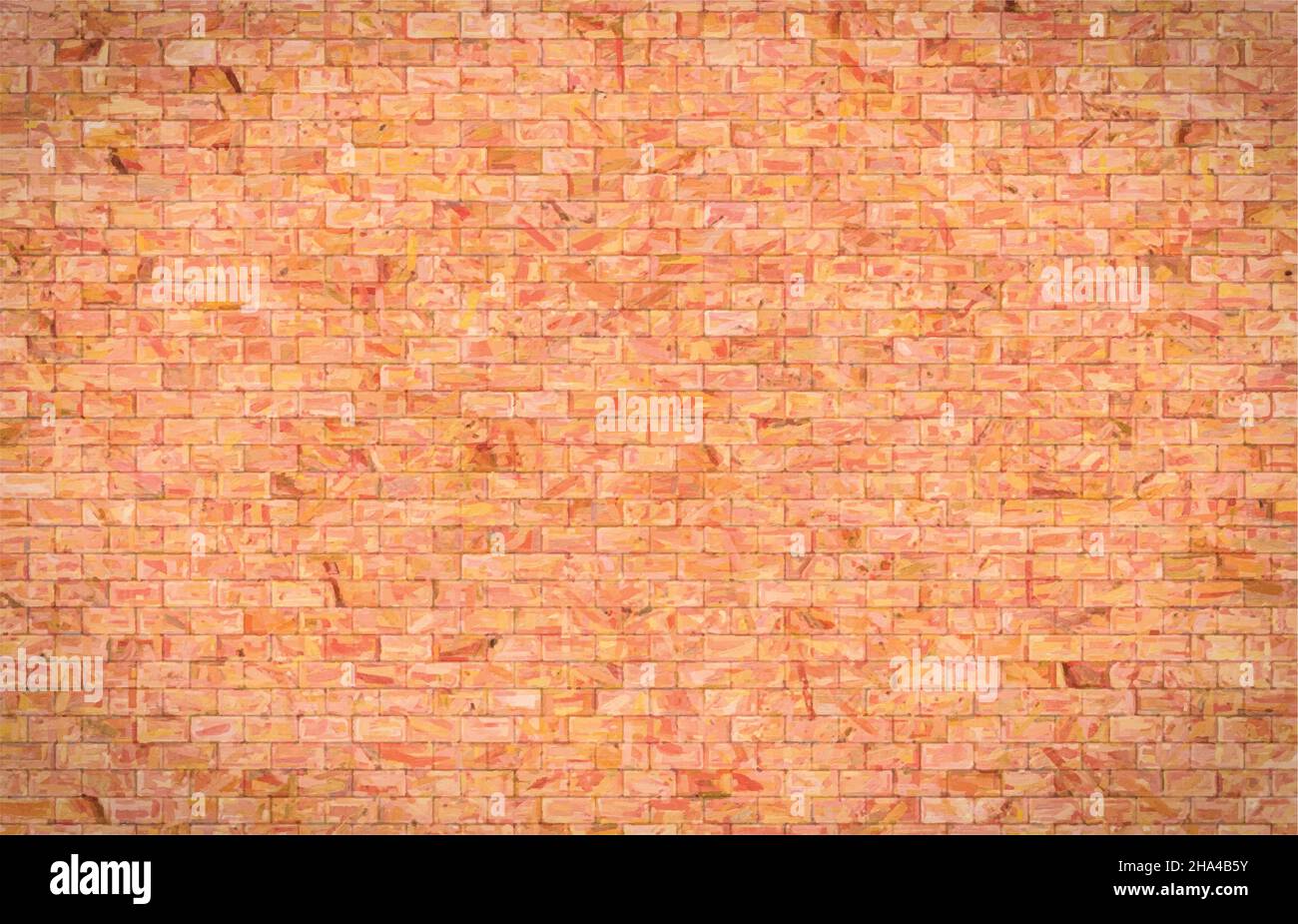 Red brickwork pastel oil watercolor vector eps Stock Vector