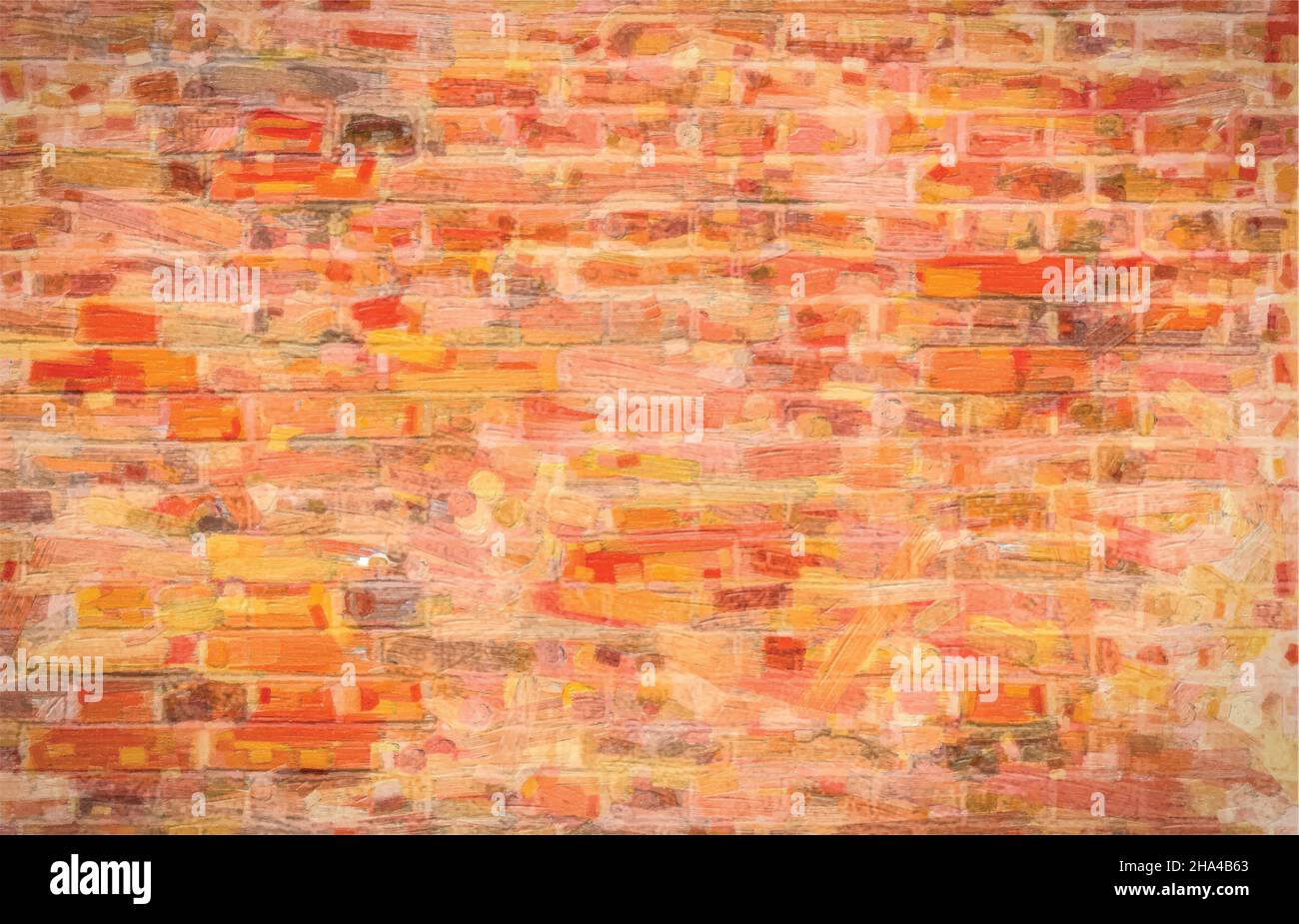 Red brickwork pastel oil watercolor vector eps Stock Vector
