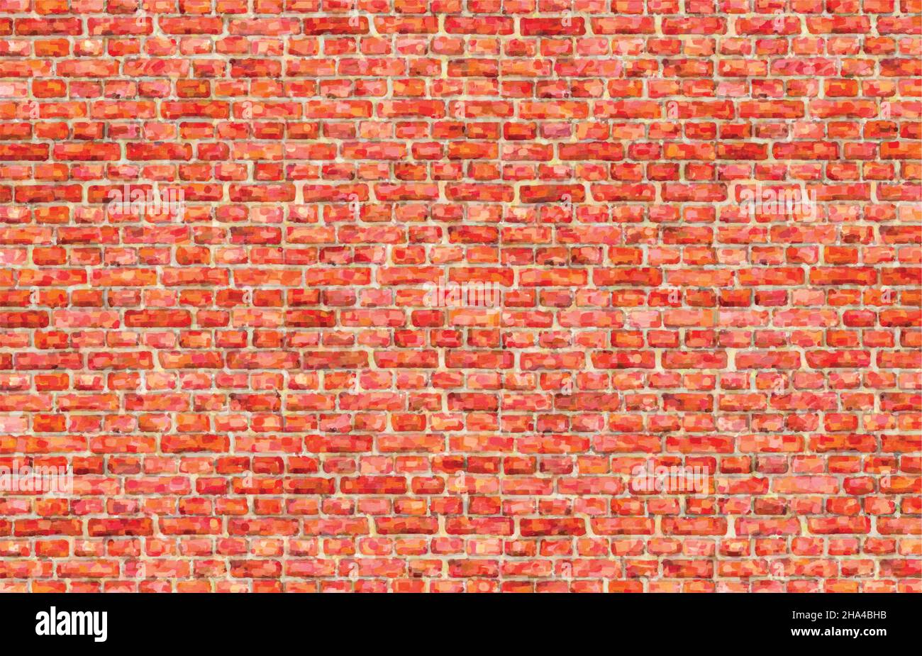 Red brickwork pastel oil watercolor vector eps Stock Vector