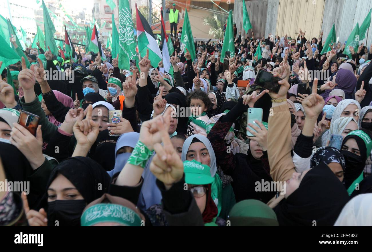 Gaza, Gaza. 10th Dec, 2021. Palestinians Attend A Rally Marking The 