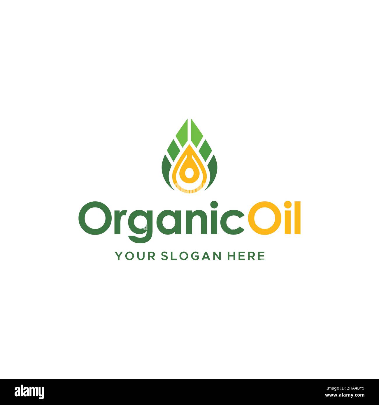 Modern colorful ORGANIC OIL leaves logo design Stock Vector