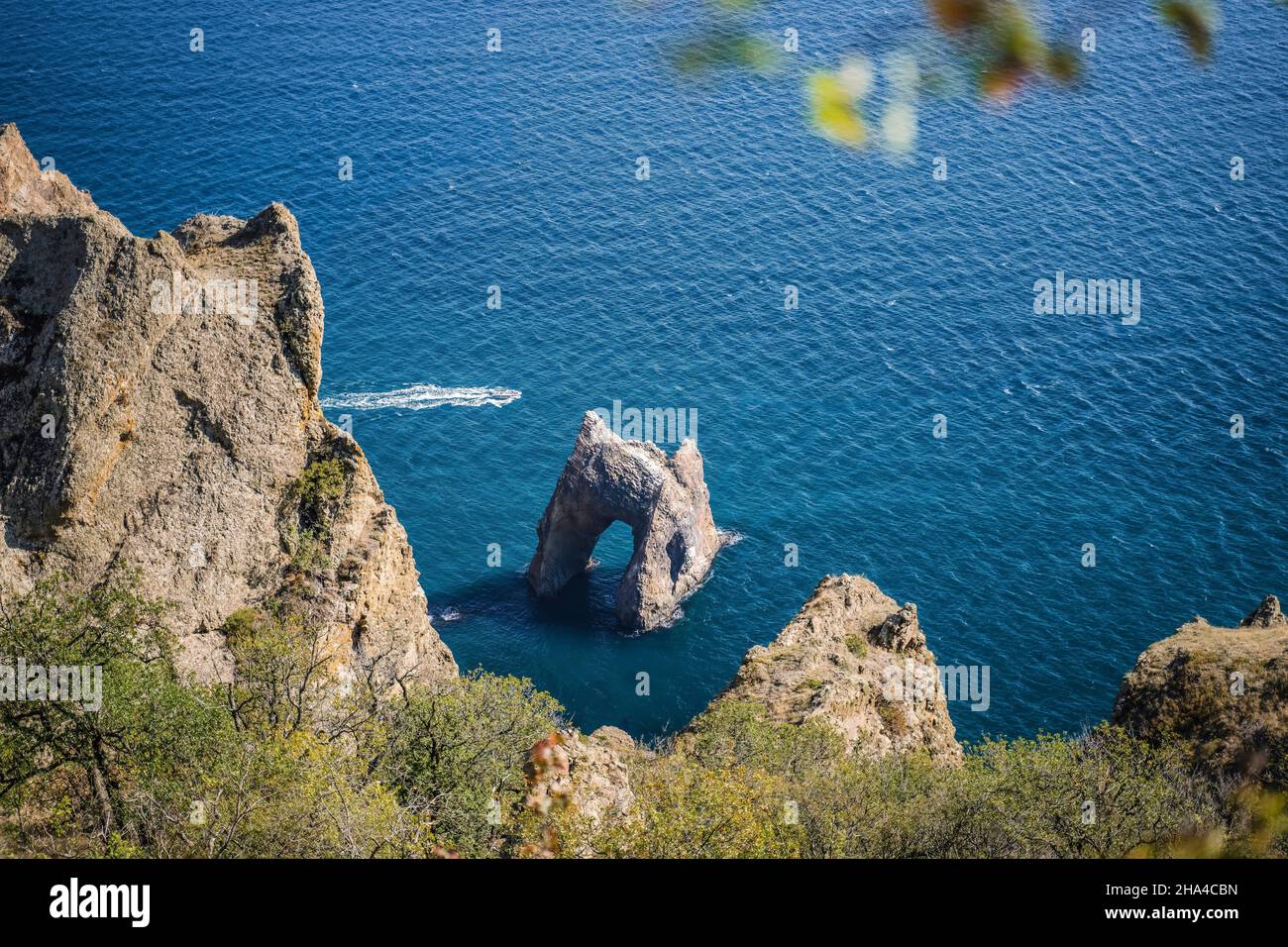 top view of the golden gate rock in karadag black sea in crimea,russia ...