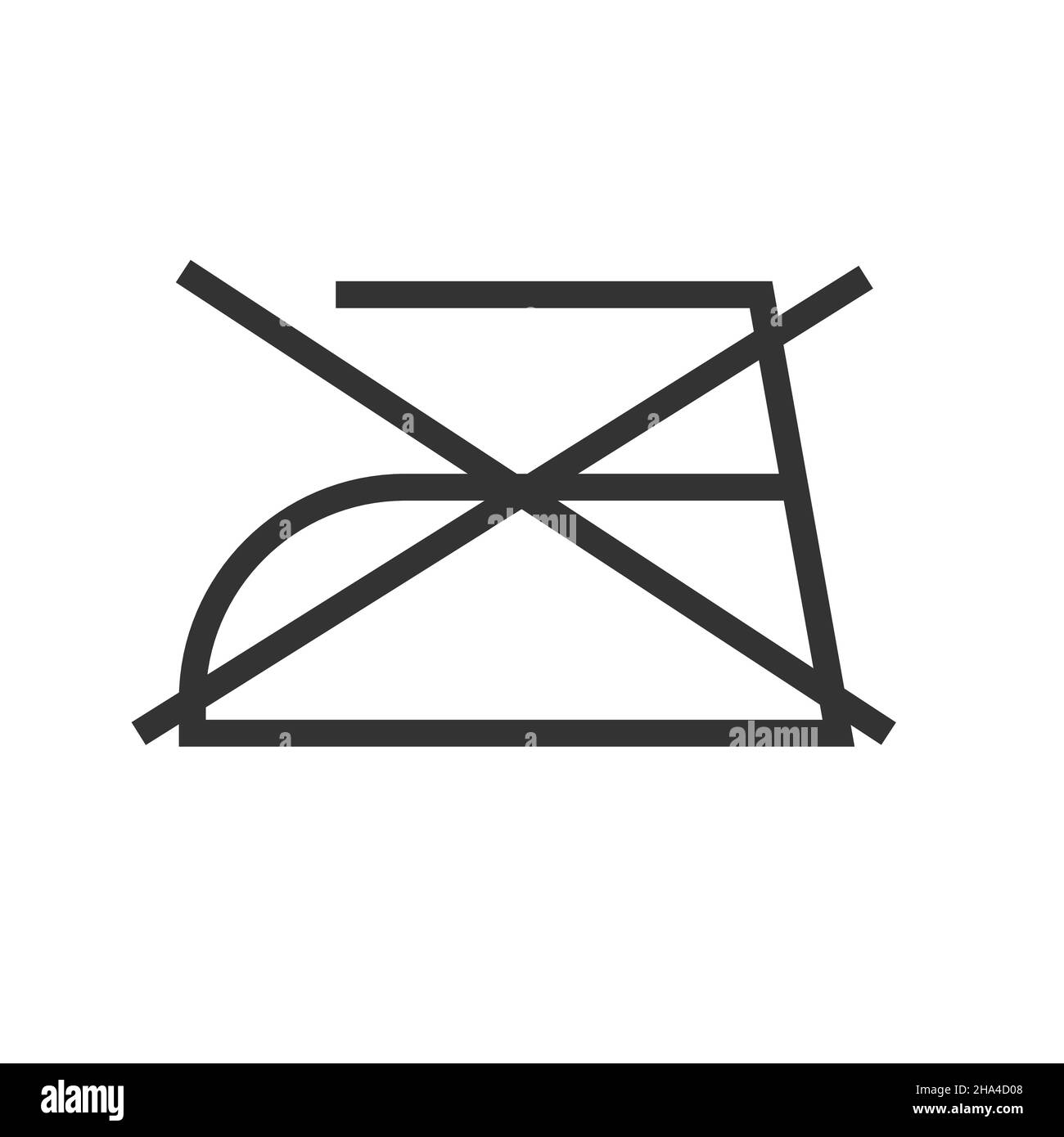 Ironing icon. Do not iron sign. Outline laundry symbol vector isolated