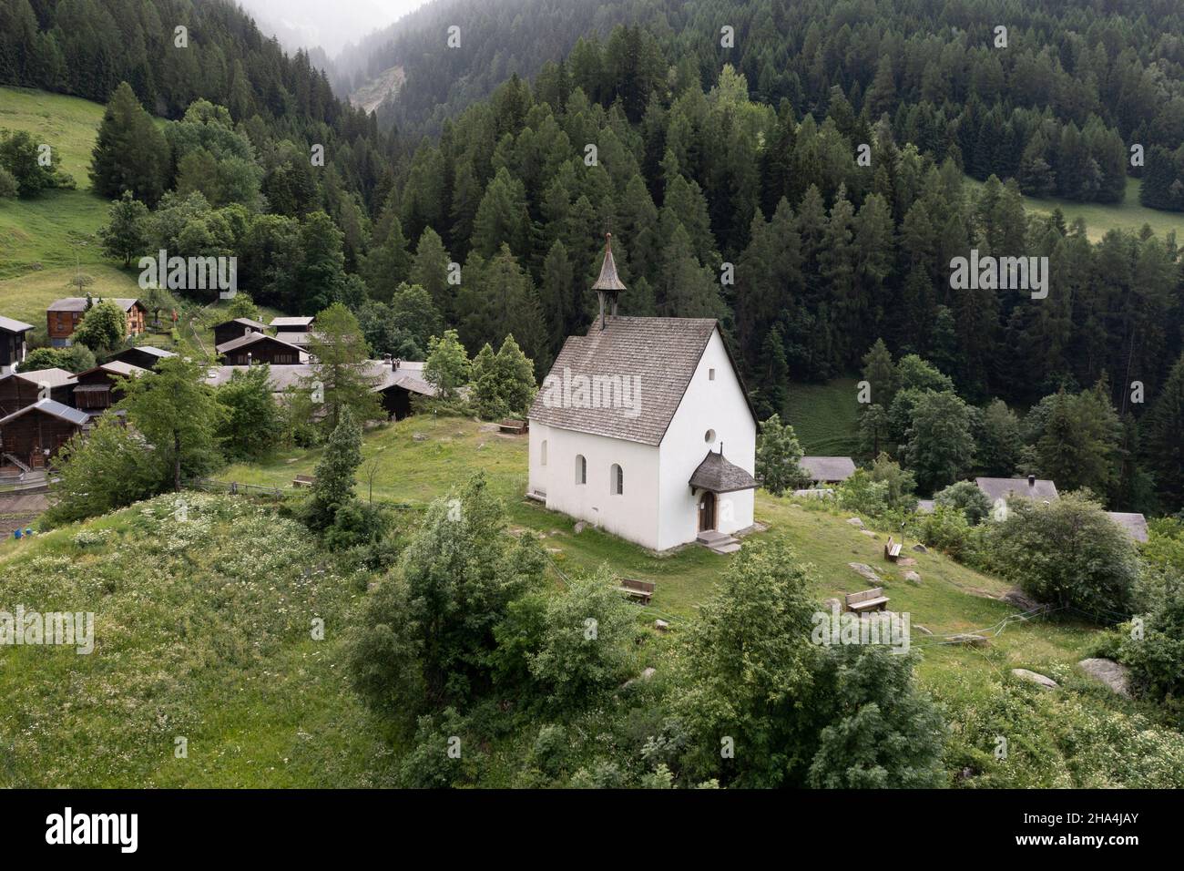 small white church in the forest Stock Photo - Alamy