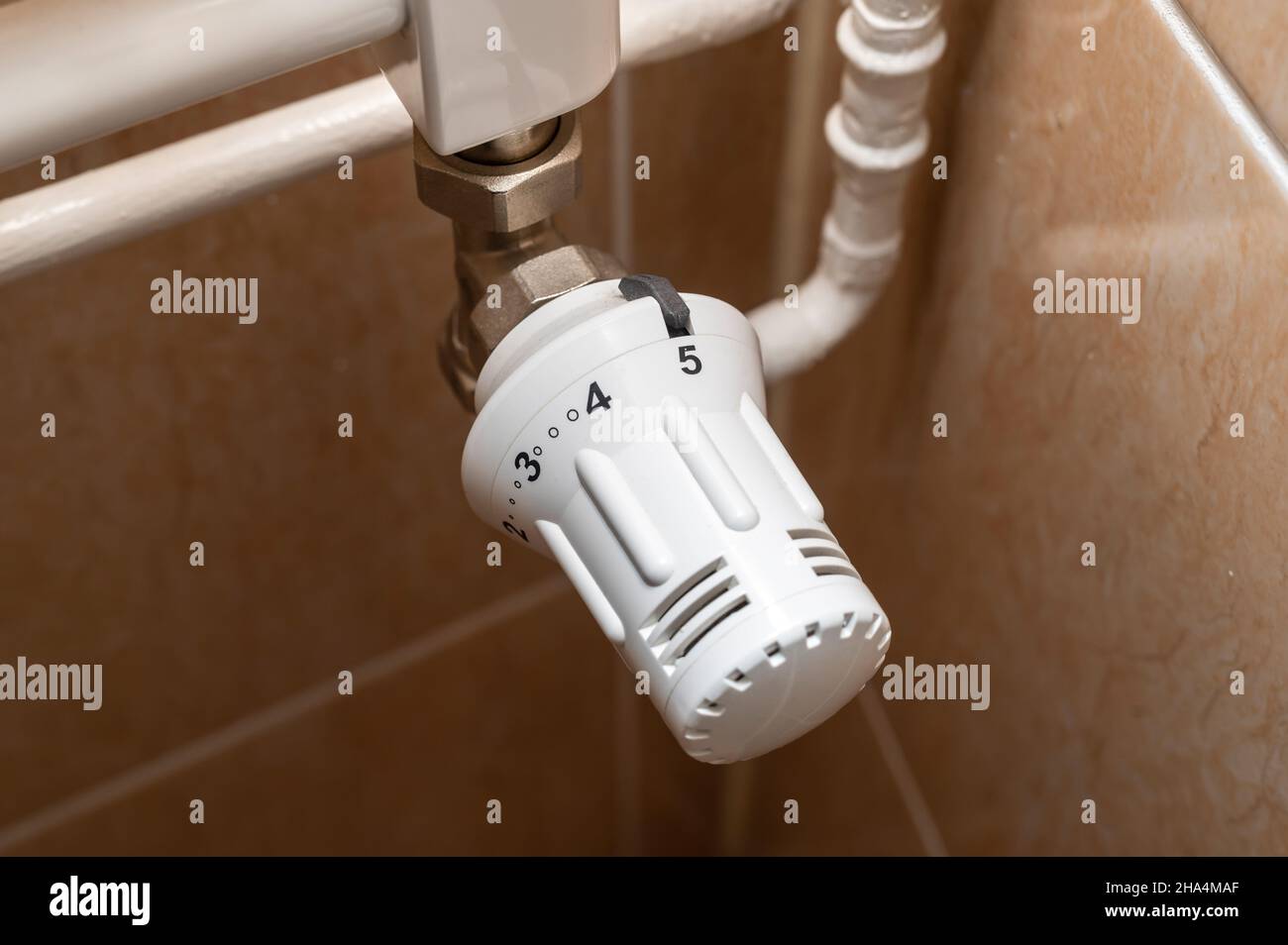 Temperature controller on a radiator Stock Photo Alamy