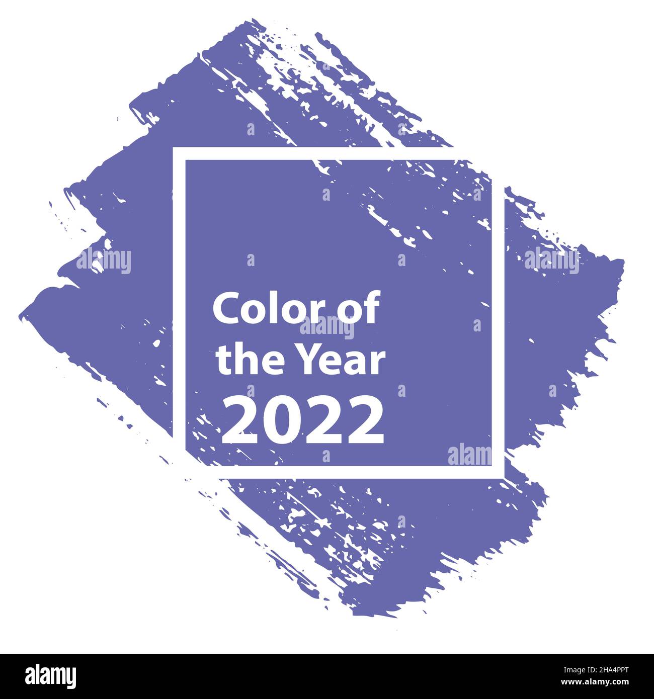 Color of the year 2022 violet purple. Brushstroke swatch of color in a