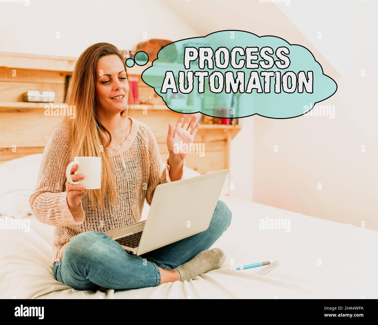Handwriting text Process Automation. Business approach Transformation ...