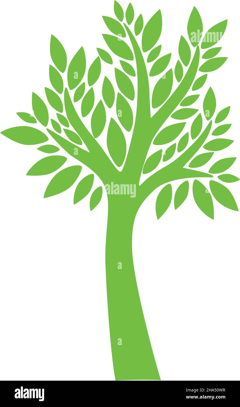Green tree on white background Stock Vector Image & Art - Alamy