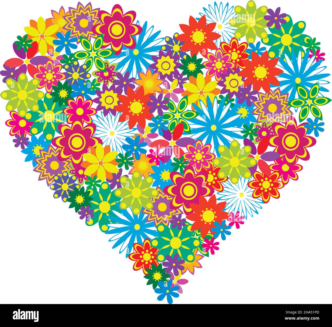 Heart of flowers, vector illustration Stock Vector Image & Art - Alamy