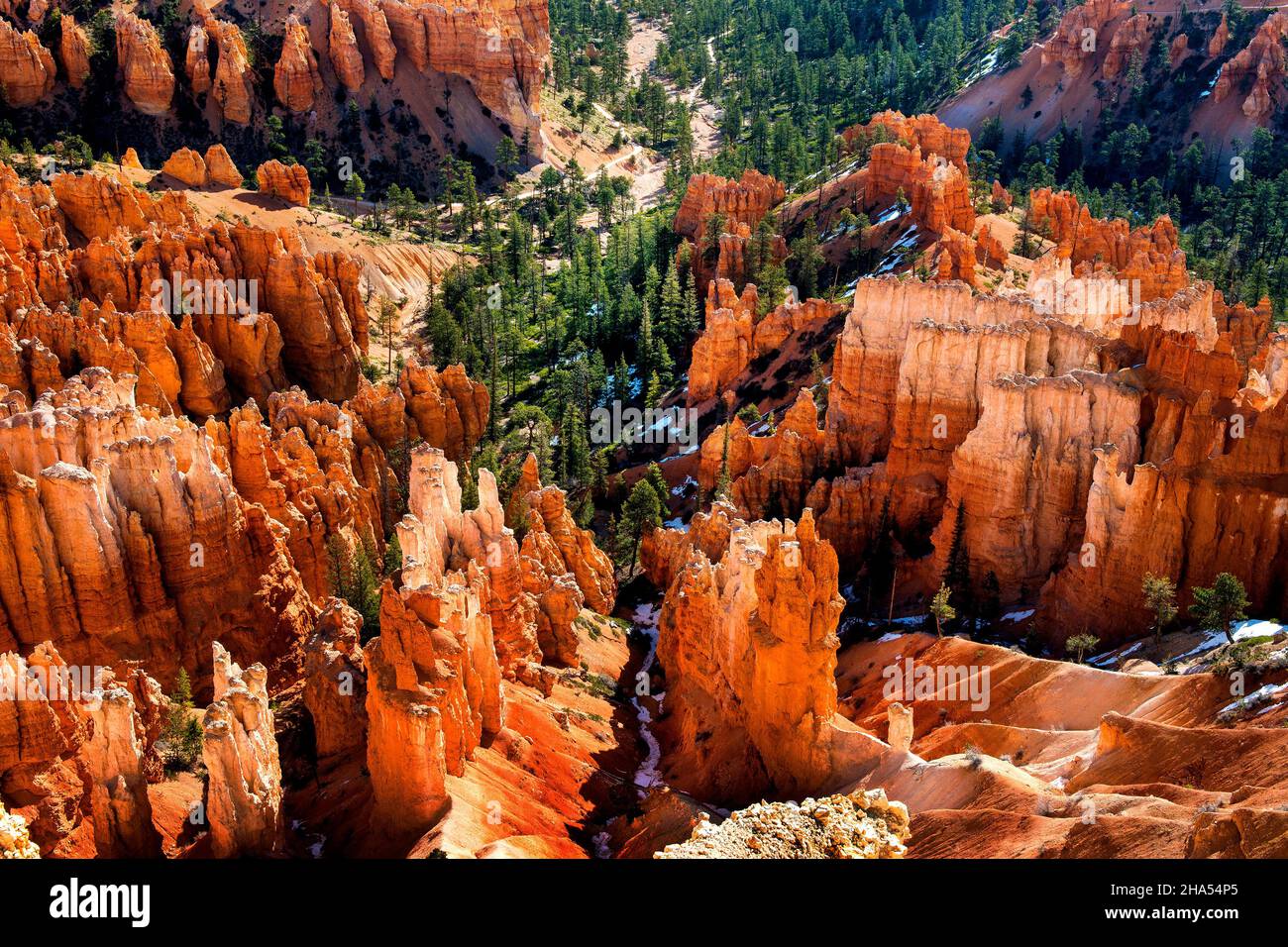 Hoodoos and Mesas from Inspiration Point, Bryce Canyon National Park, Utah Stock Photo