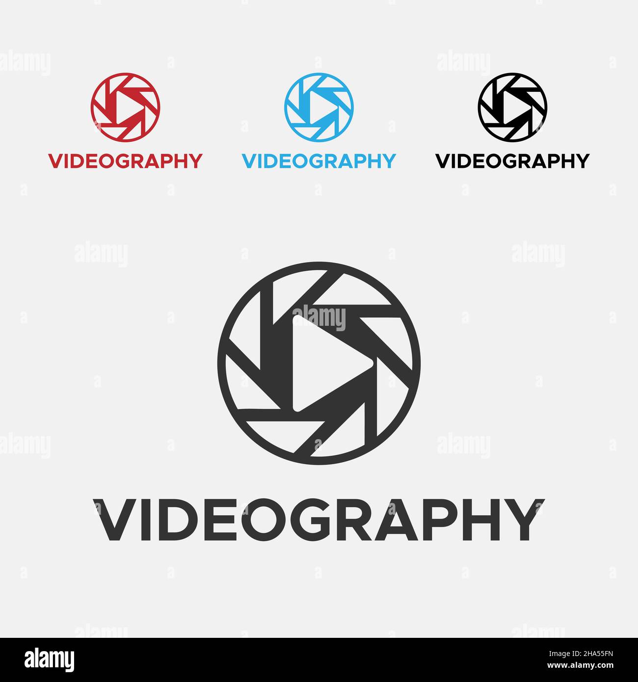Blue And Black Color Videography Logo. Media Play Logo Stock Vector