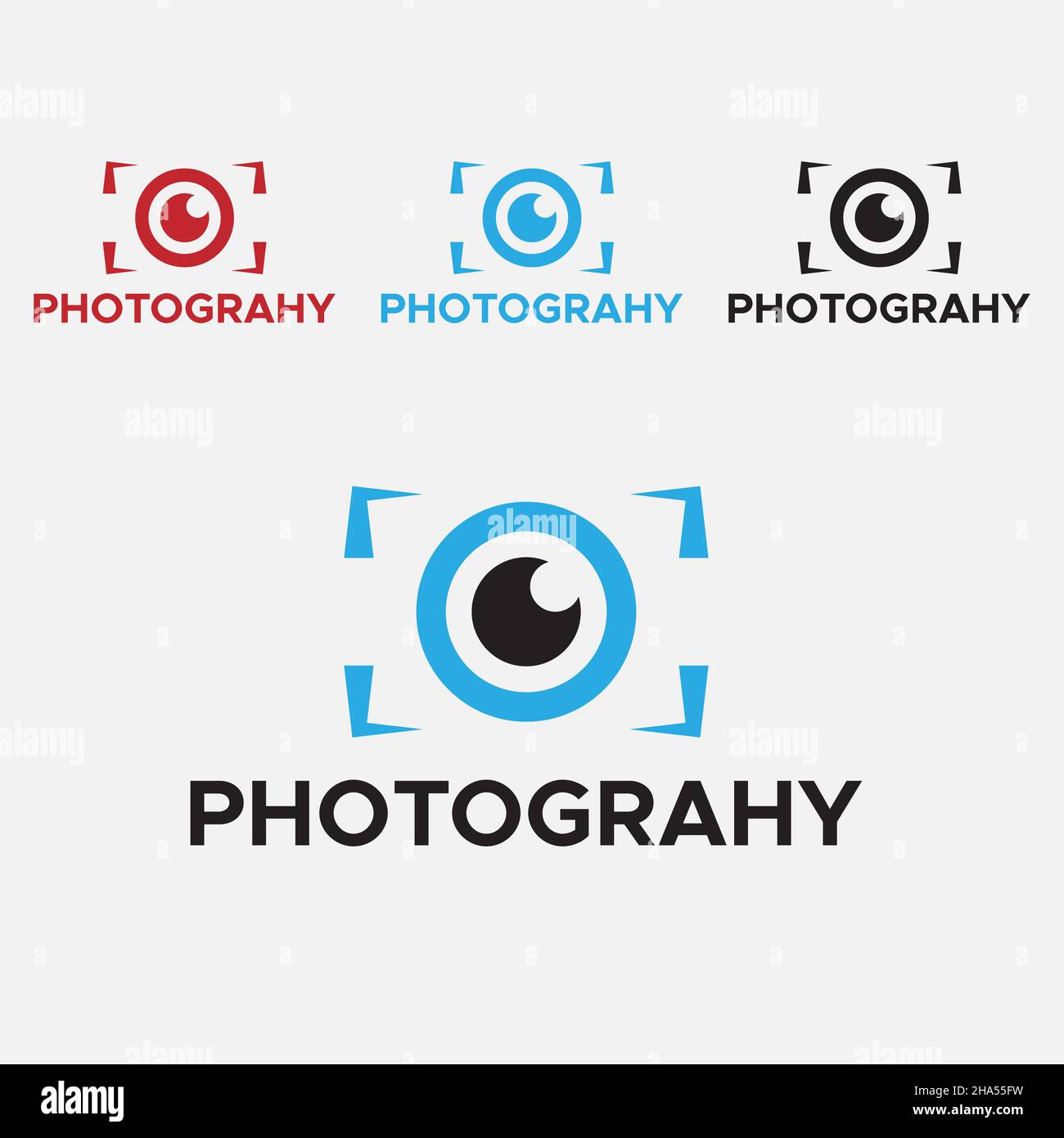 Blue And Black color Photography Logo. Camera Logo. Stock Vector