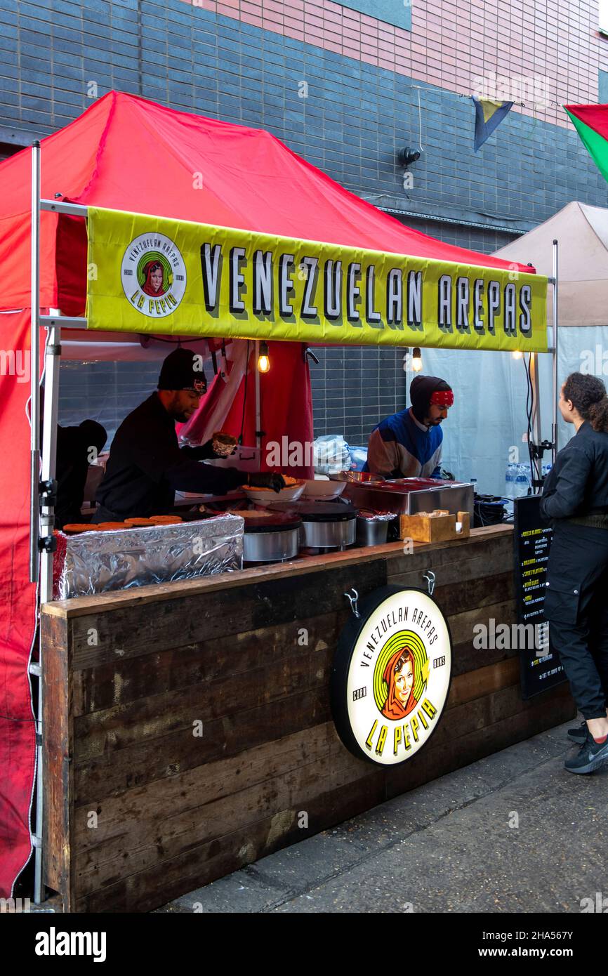 Le Pepia Venezuelan Food stall at Maltby Street market Stock Photo