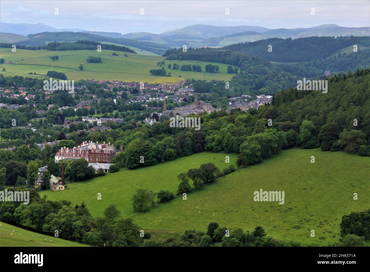 View of Peebles including Peebles Hydro Hotel & Spa as seen from