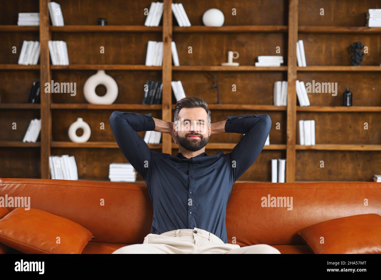 Interview unshaved man sitting hi-res stock photography and images - Alamy
