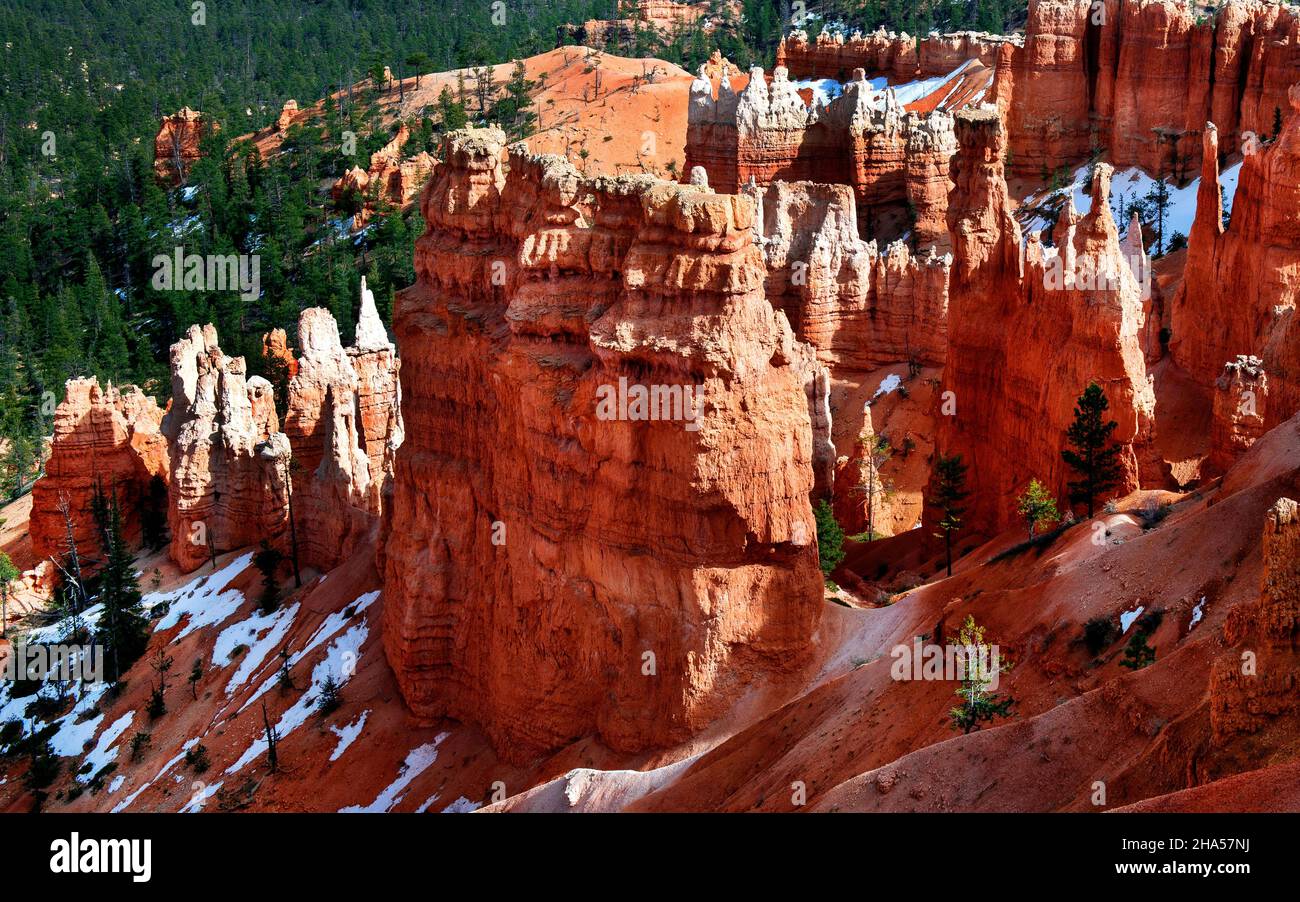 Bryce Canyon Amphitheater and most impressive Vistas from the Rim Trail, Bryce Canyon National Park, Utah Stock Photo