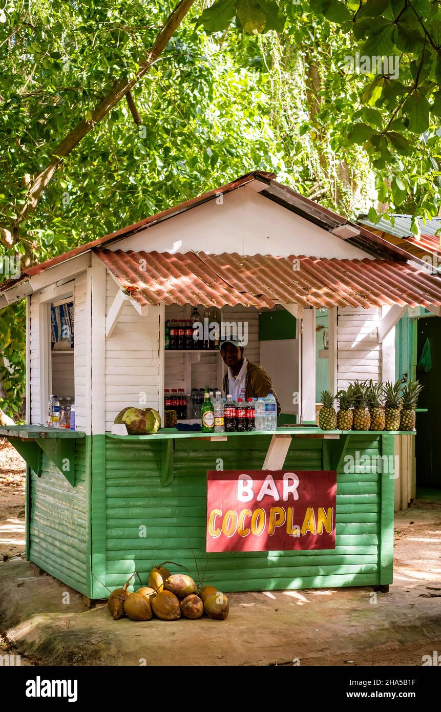 Bar auf der Insel Cayo Levantado in der Dominikanischen Republik Stock Photo