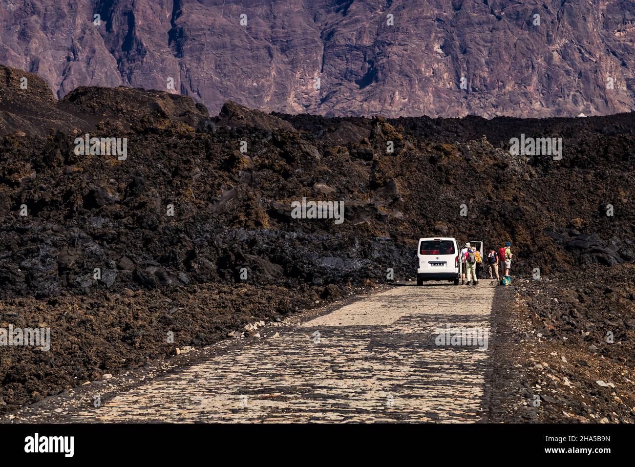 A road through the crater of Pico do Fogo was completely covered by ...