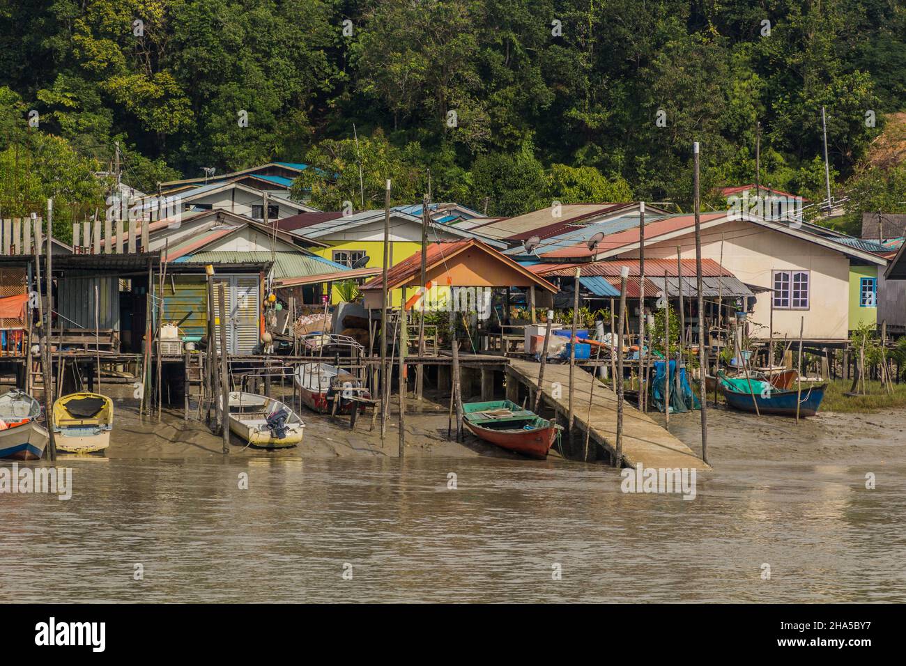 Stilt houses of Bako village, Sarawak, Malaysia Stock Photo Alamy
