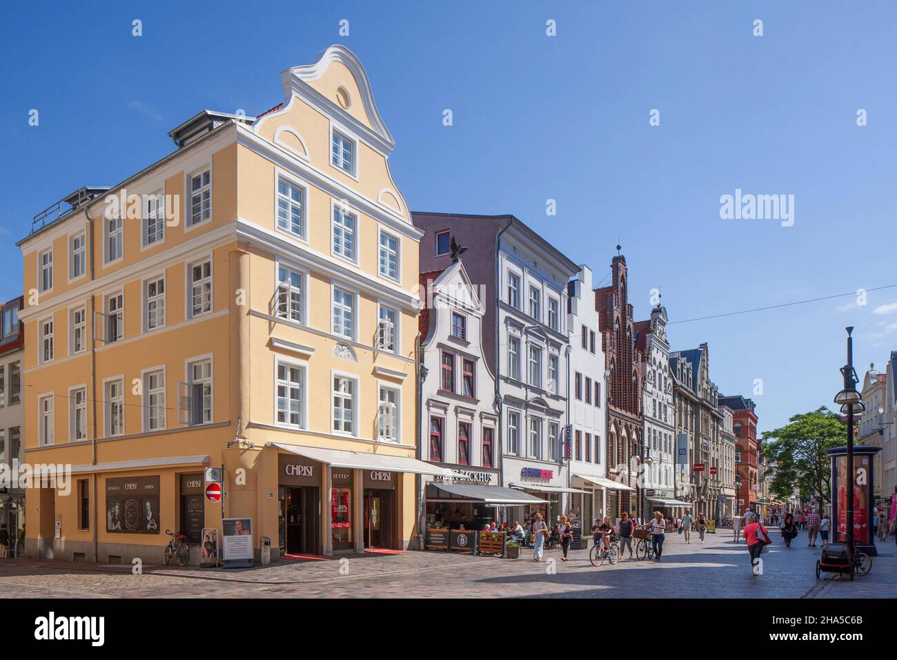 historic town houses,pedestrian zone kröpeliner strasse,rostock ...