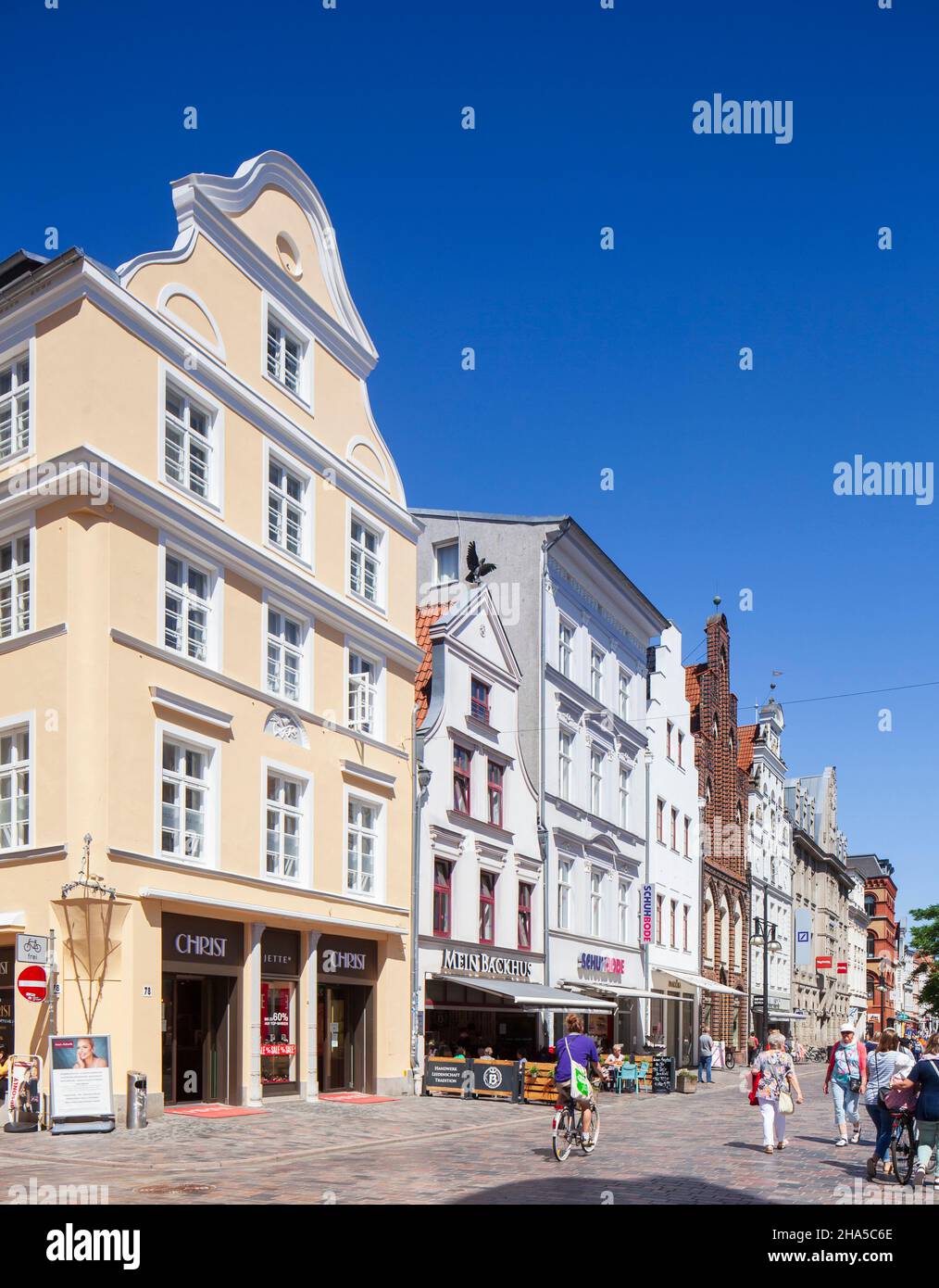 historic town houses,pedestrian zone kröpeliner strasse,rostock ...