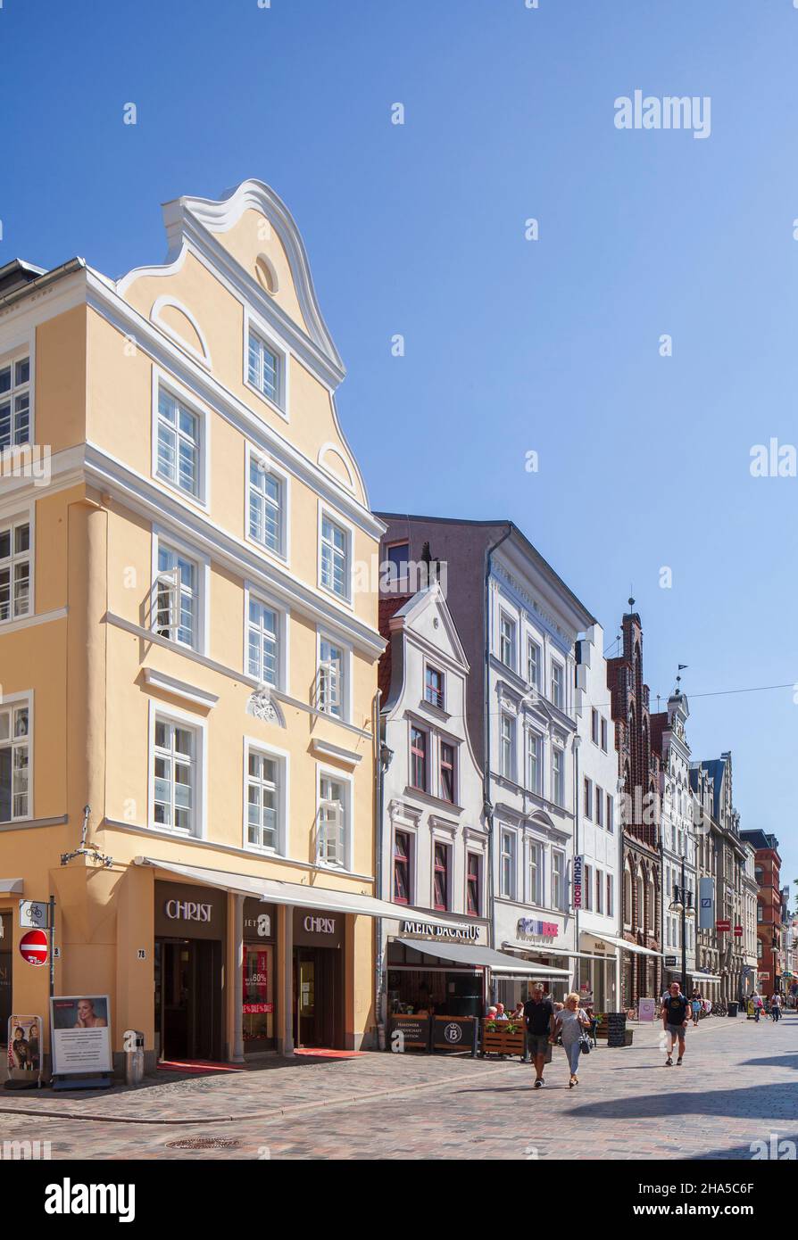 historic town houses,pedestrian zone kröpeliner strasse,rostock ...