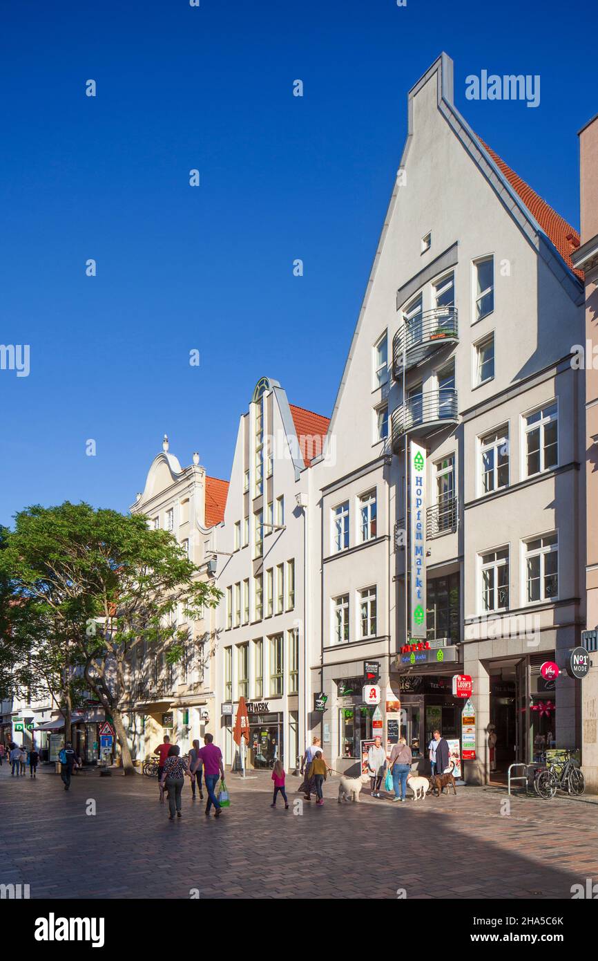 historic town houses,pedestrian zone kröpeliner strasse,rostock ...
