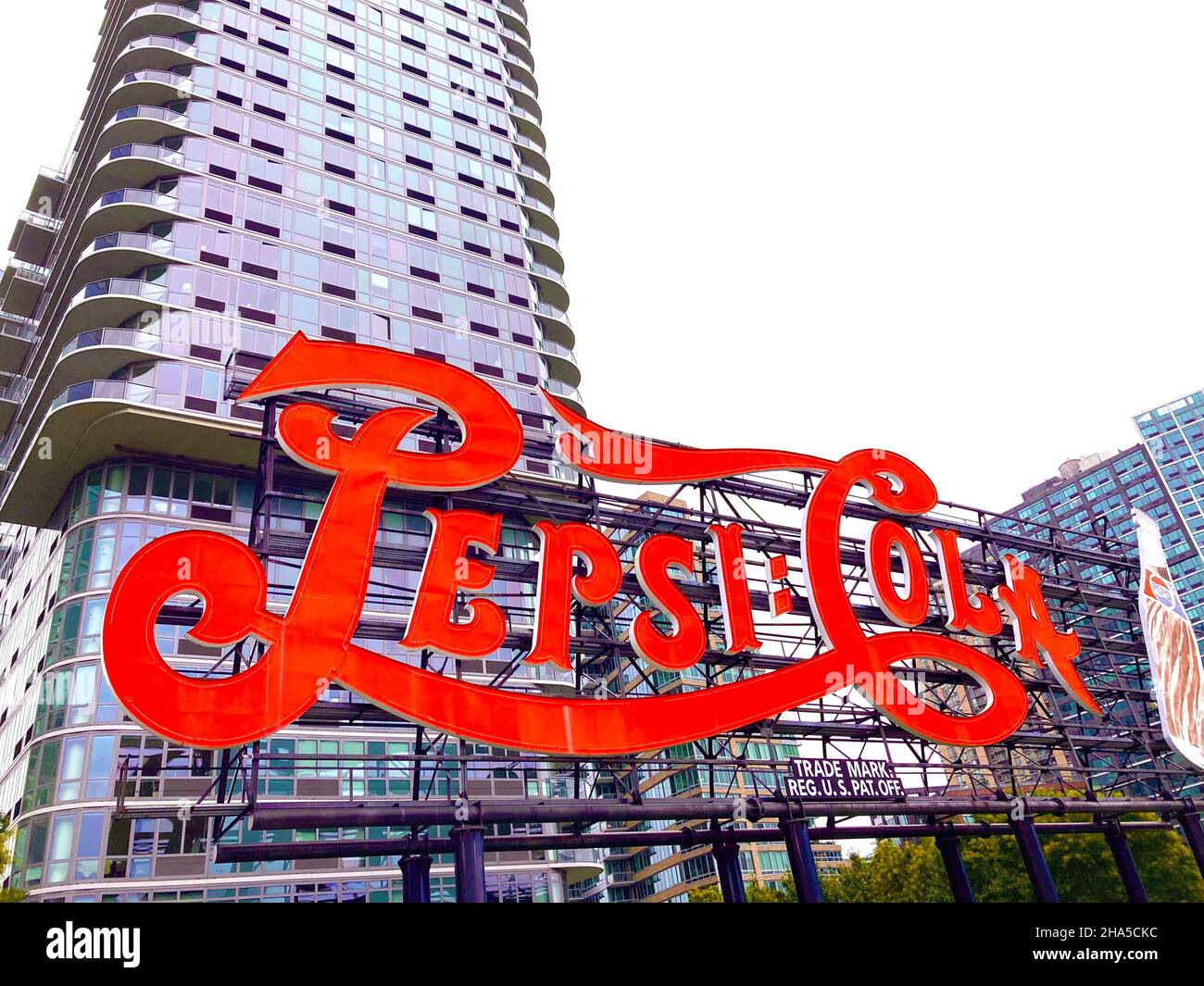 long island city,ny. pepsi sign left behind by pepsi bottling plant and sold to developers for one million dollars Stock Photo