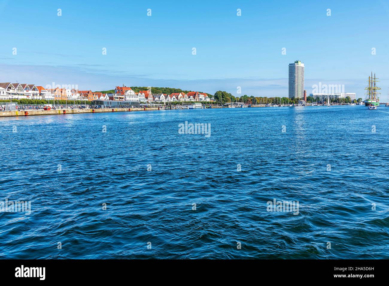 travemünde,city view with maritim hotel,river trave,schleswig-holstein,deutschland,germany Stock Photo