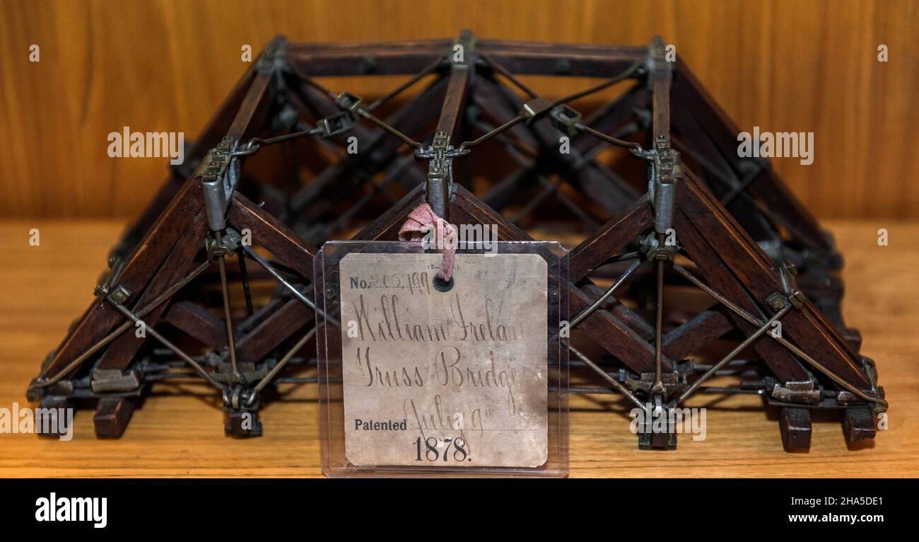 Wilmington, Delaware, USA. 10th Dec, 2021. A patent model for