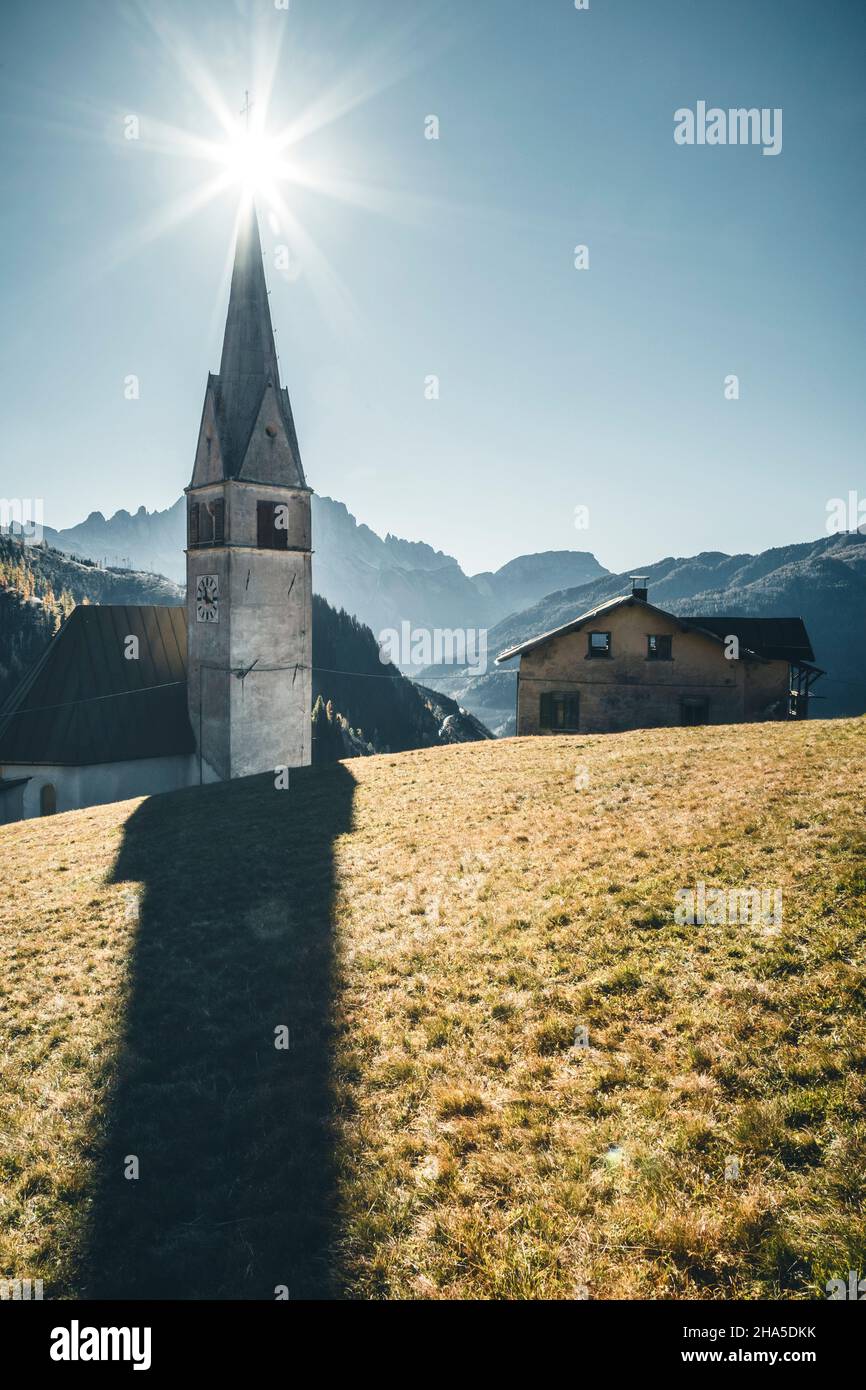 the church of larzonei,village in the municipality of livinallongo del col di lana,belluno,veneto,italy Stock Photo