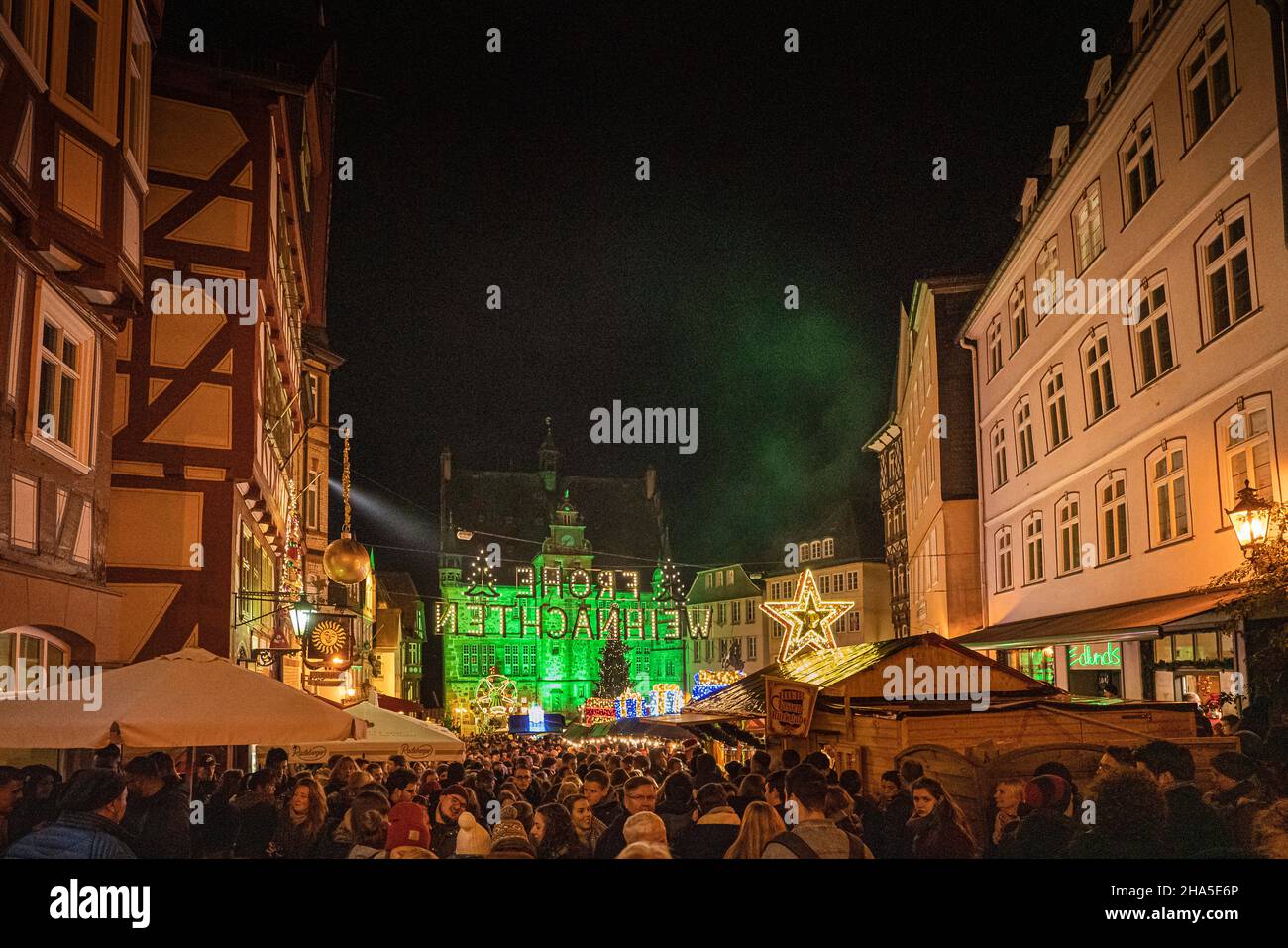 christmas market and festival of lights marburg b (u) y night,hesse