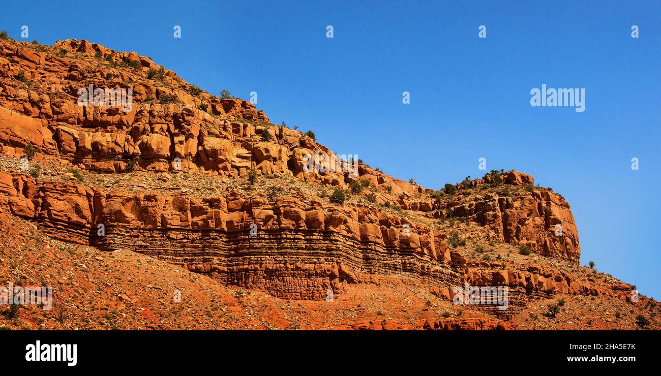 Rock Formations, Johnson Canyon, Kanab, Utah Stock Photo