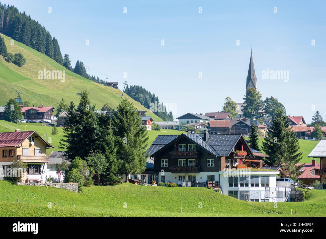 austria,kleinwalsertal,view of mittelberg. Stock Photo