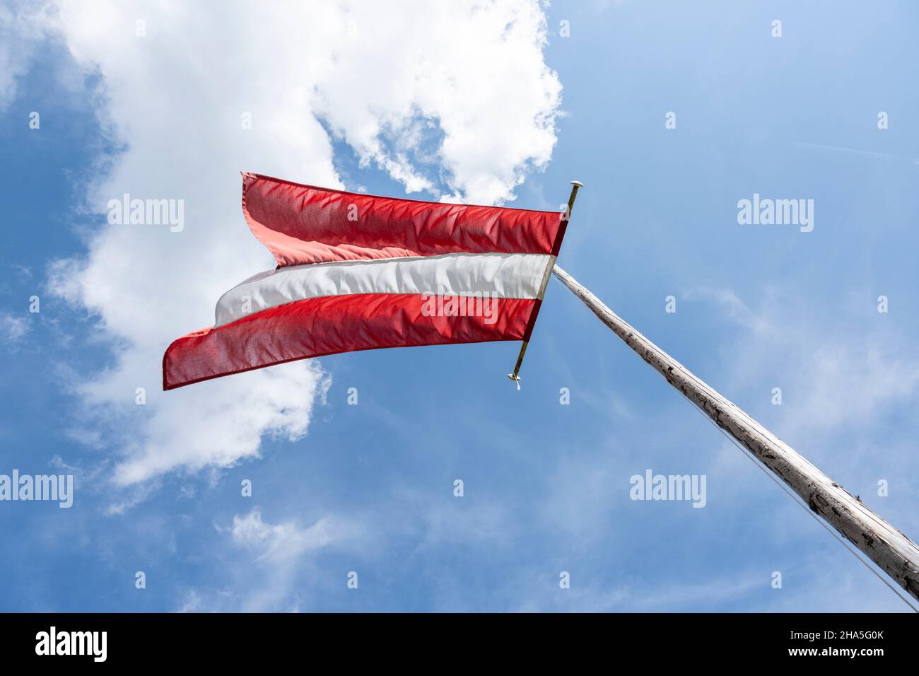 austria,national flag in the wind Stock Photo