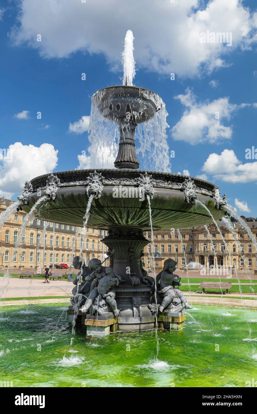 Fountain on schlossplatz and new palace hi-res stock photography and ...