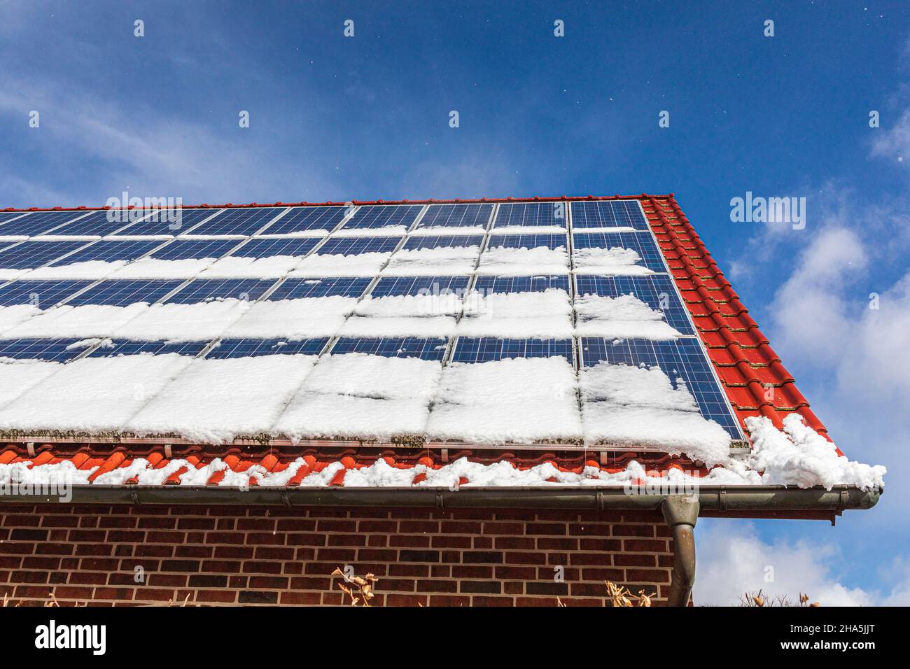 photovoltaic system on a family house Stock Photo