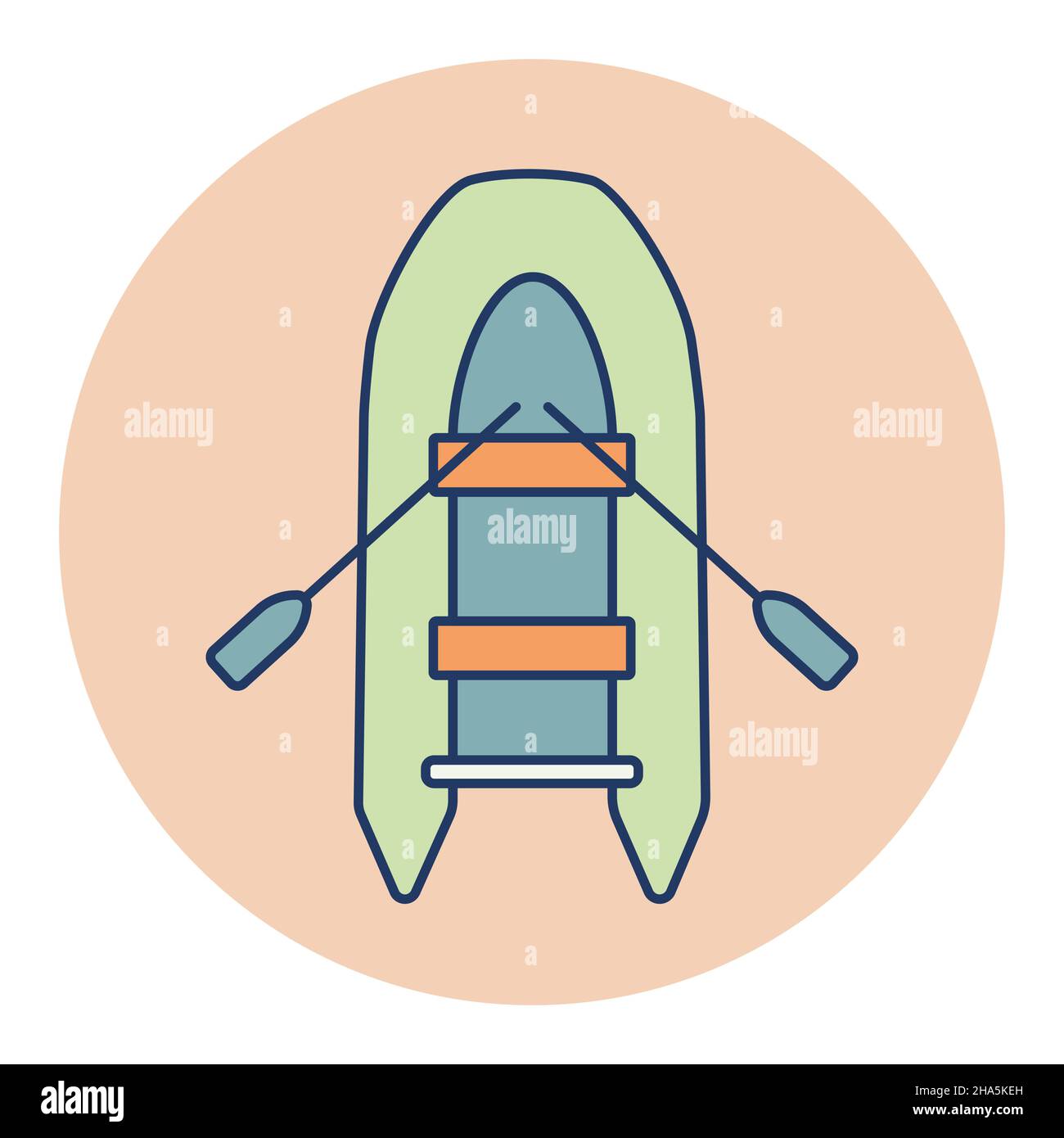 Inflatable rubber boat vector icon. Graph symbol for travel and tourism ...