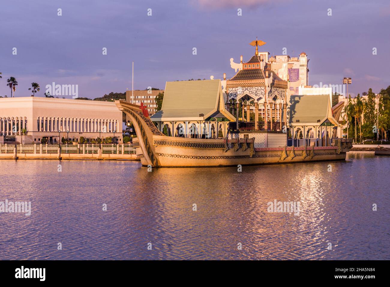 Replica of a royal barge in Bandar Seri Begawan, capital of Brunei Stock Photo